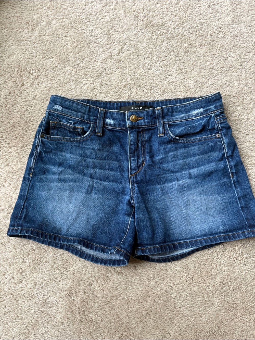 Joe's Jeans Dark Blue Distressed Denim Shorts